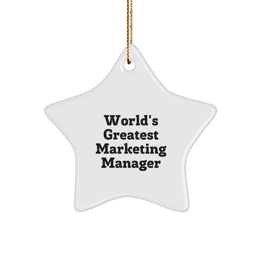 Funny 'World's Greatest Marketing Manager' Star Ornament Gifts for Marketing Manager Friends from Family - Image 1