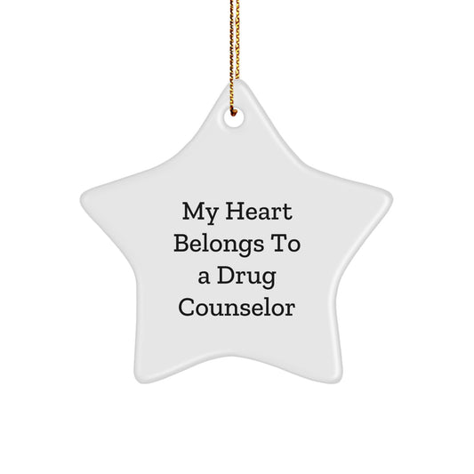 Funny Drug Counselor Gifts from Friends Unique Star Ornament for Men Women Family Drug Counselor Christmas Unique Gifts - Image 1